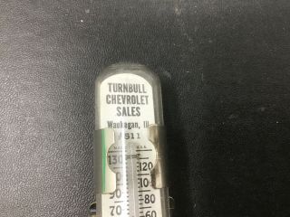 Vintage Chevrolet Chevy Salesman Sample Advertising Thermometer Waukegan IL 2