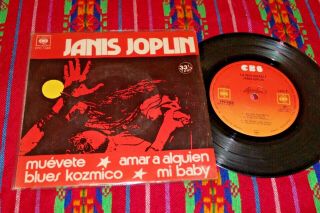 Janis Joplin Move Over,  3 1971 Mexico 7 " 33rpm Ep Blues Psych