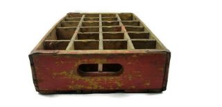 Coca Cola Coke Vintage Red Slotted Wooden Soda Pop 24 Bottle Wood Box Crate 5