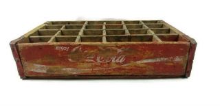 Coca Cola Coke Vintage Red Slotted Wooden Soda Pop 24 Bottle Wood Box Crate 6