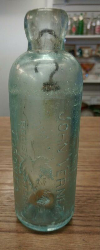 Antique John Verner Toronto Ont.  Blob Top Hutchinson Bottle