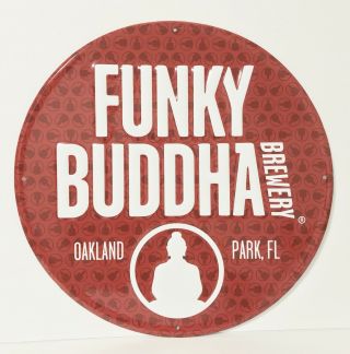 Funky Buddha Brewery Oakland Park,  Florida Logo Metal Beer Sign 16” -