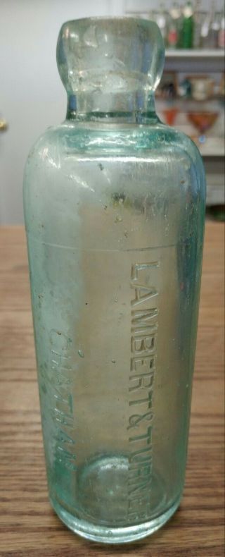 Antique Lambert & Turner Chatham Ont.  Blob Top Hutchinson Bottle