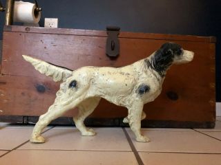 Antique Hubley Cast Iron Irish Setter Pointer Bird Dog Doorstop