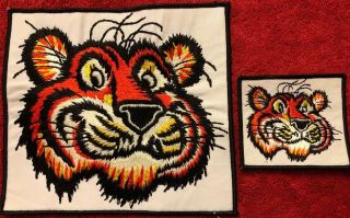 2 Vtg Esso Patches 1 Lg.  & 1 Sm.  For Pocket & Back “put A Tiger In Your Tank”