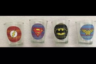 Dc Comics Superheroes 4 - Pack Shot Glasses Batman Superman Wonder Woman The Flash