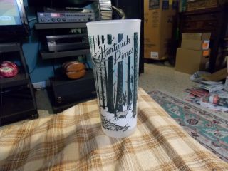 Vintage Hartwick Pines River Deer Frosted Drinking Glass 6.  5 " Vg