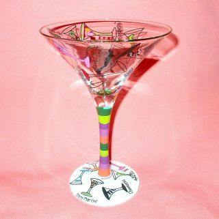Enesco Lolita Glassware Multi - Tini Jeweled Hand - Painted Martini Glass