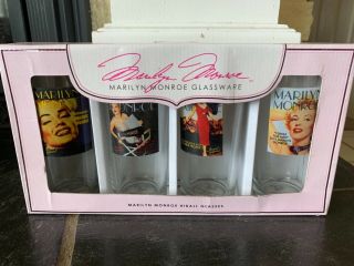 Marilyn Monroe Set Of 4 Hiball Glasses Glassware From Bernard Of Hollywood