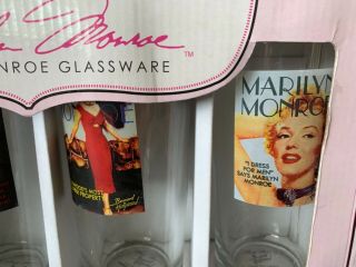 MARILYN MONROE Set of 4 Hiball Glasses Glassware from Bernard of Hollywood 3