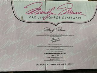 MARILYN MONROE Set of 4 Hiball Glasses Glassware from Bernard of Hollywood 4