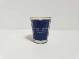 Air Force Academy Shot Glass Gold Rim World And Jets