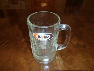 A & W Heavy Large Glass Root Beer Float Shake Restaurant Mug Frosted Base