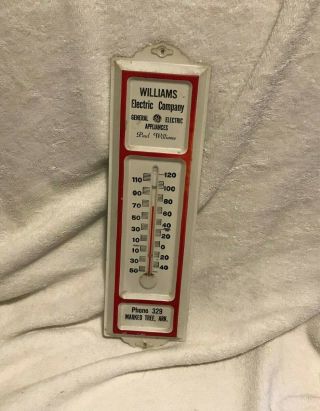 Wall Mount Thermometer General Electric Ge Marked Tree,  Ar,  Ark,  Arkansas