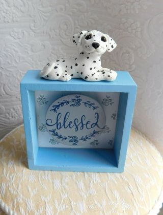 Dalmatian Blessed Block Decor Clay Sculpture By Raquel At Thewrc Collectible Dog