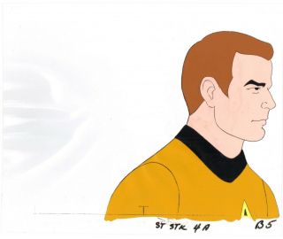 Star Trek Captain Kirk Filmation Stock Production Cel 1973 - 4 St Tas B5