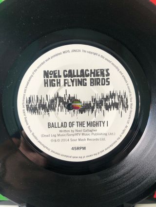 Noel Gallagher’s High Flying Birds Ballad Of The Mighty I 7” Vinyl Rare Unplayed 4