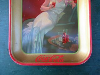 Vintage Coca Cola Tray 1937 Girl Sitting On A Sofa In 3
