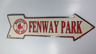 Boston Red Sox Fenway Park Tin Metal Arrow Sign Mlb Baseball Sports Bar Man Cave