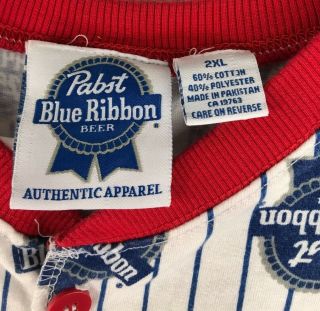 PABST BLUE RIBBON PBR Adult Union Suit One Piece Pajama XXL Beer Button Up 4