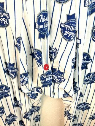 PABST BLUE RIBBON PBR Adult Union Suit One Piece Pajama XXL Beer Button Up 8