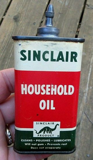 Vintage Sinclair Oil Company Lead Spout 4 Ounce Household Oil Can & Gun Oil Can