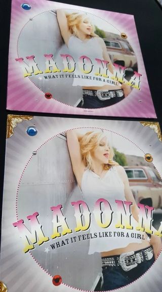 Madonna Mega Rare 2 X 12 " Vinyl Record What It Feels Like For A Girl R1 & R2