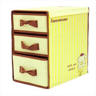 Sanrio Pompompurin Partition Case Drawer Mini Chest F/s From Japan Cute