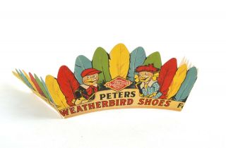 Htf Vintage Peters Weatherbird Shoes Indian Headdress Diamond Brand St.  Louis