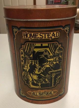 Vintage Cheinco Homestead Cookie Tin Canister. 3
