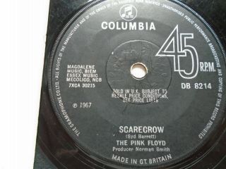 THE PINK FLOYD - SEE EMILY PLAY / SCARECROW UK 1967 COLUMBIA DB 8214 VG 4