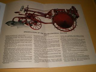 1920s Moline Universal Tractor Model D Booklet Brochure Moline Plow Company