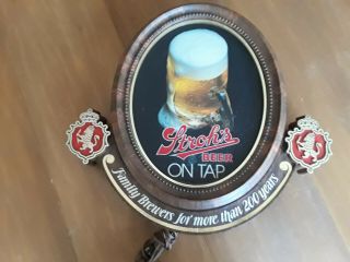 Vintage Stroh ' s Beer On Tap Lighted Beer Advertising Sign Bar Tavern Restaurant 2