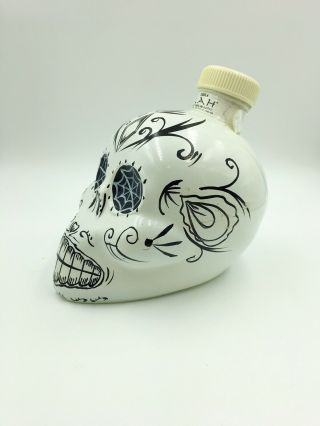 750ML KAH Tequila Blanco Hand Painted SKULL Empty BOTTLE Day of the Dead 2