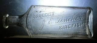 Druggist Bottle Vintage J.  E.  Tincher Kingfisher OK Rare old APOTHECARY MEDICINE 3