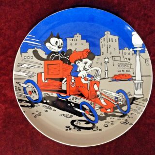 Monkeys Of Melbourne Plate Felix The Cat Products 1988 Boy In Go - Cart Rare