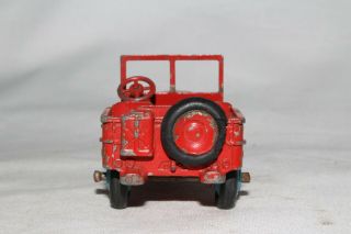 Dinky Toys 25y,  1950 ' s Willys Jeep,  Red with Blue Hubs, 3