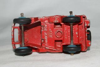 Dinky Toys 25y,  1950 ' s Willys Jeep,  Red with Blue Hubs, 7