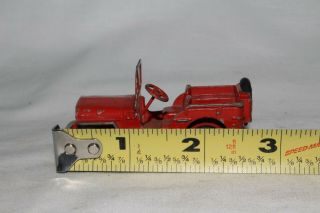 Dinky Toys 25y,  1950 ' s Willys Jeep,  Red with Blue Hubs, 8