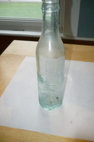 Vtg Aqua Glass Bottle " Granite State Spring Water Co.  " Atkinson Depot N.  H.