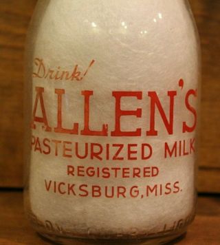 Milk Bottle Vintage Allen 