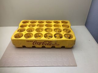 Vintage Yellow Plastic Coca - Cola Coke Bottle Carrier Crate Case Rack 5
