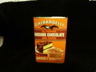 Vintage Ghirardelli Tin - Ground Chocolate & Instant Cocoa 16oz.  Empty