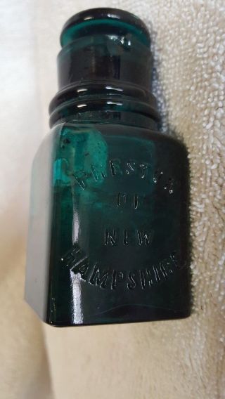 Vintage Preston Of Nh Smelling Salts Bottle Teal Druggist Bottle
