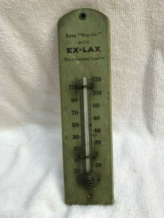 Little Vintage Wooden Ex - Lax Thermometer - - The Chocolated Laxative
