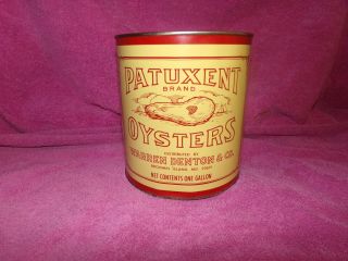 Vintage 1 Gallon Patuxent Oyster Tin Md - 96