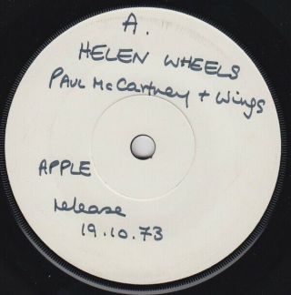 Paul Mccartney Wings 7” Uk Test Pressing Helen Wheels Apple 1973 Orig.  Beatles