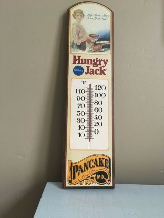 Vintage,  Advertising,  Wood,  Thermometer,  Wall Mount,  Hungry Jack,  Pancakes