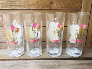 Hello Kitty Cost Plus World Market Spring Tall Glasses Complete Set of 4 6