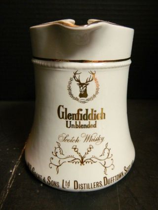 Vintage Glenfiddich Unblended Scotch Whisky Pitcher Jug 5.  5 " X 4.  88 "